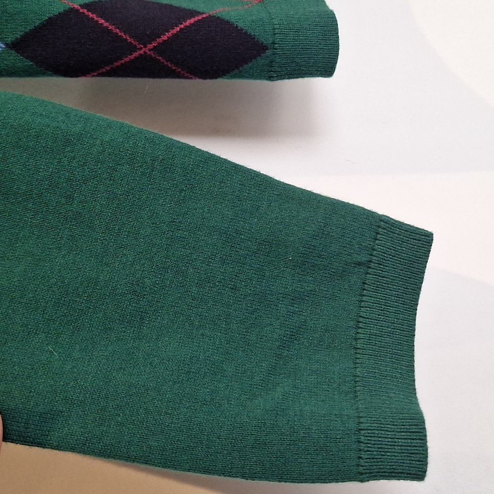 Talbots Green Argyle Button-Front Charming Cardig… - image 5